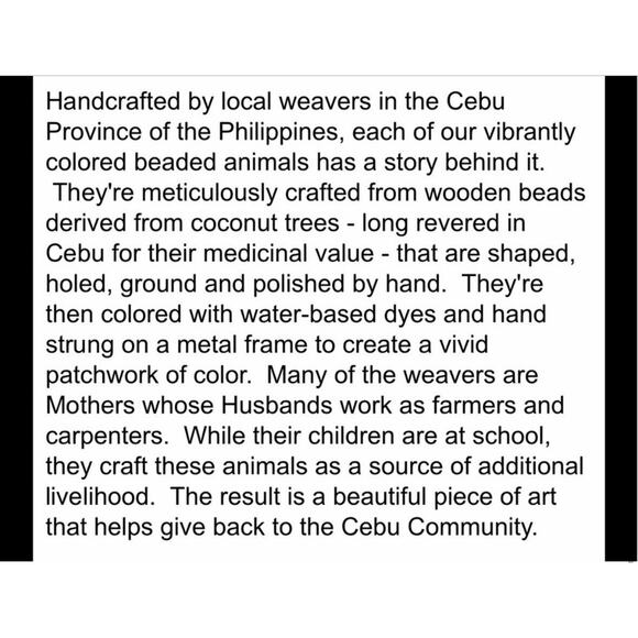 Pottery Barn Kids Moo Deng Handmade Hippo Coconut Tree Bead 17" Hippopotamus - Picture 3 of 15